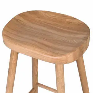 Eclectic Weathered Oak Farmhouse Stool Low